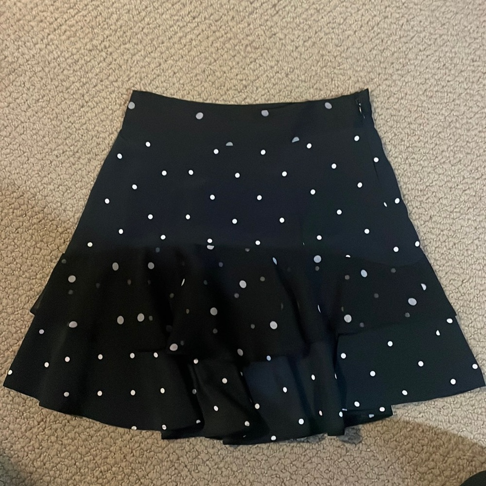 Top Shop polka dot skirt with two ruffles